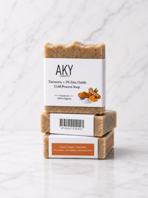 Turmeric + 2% Zinc OxideCold process soap