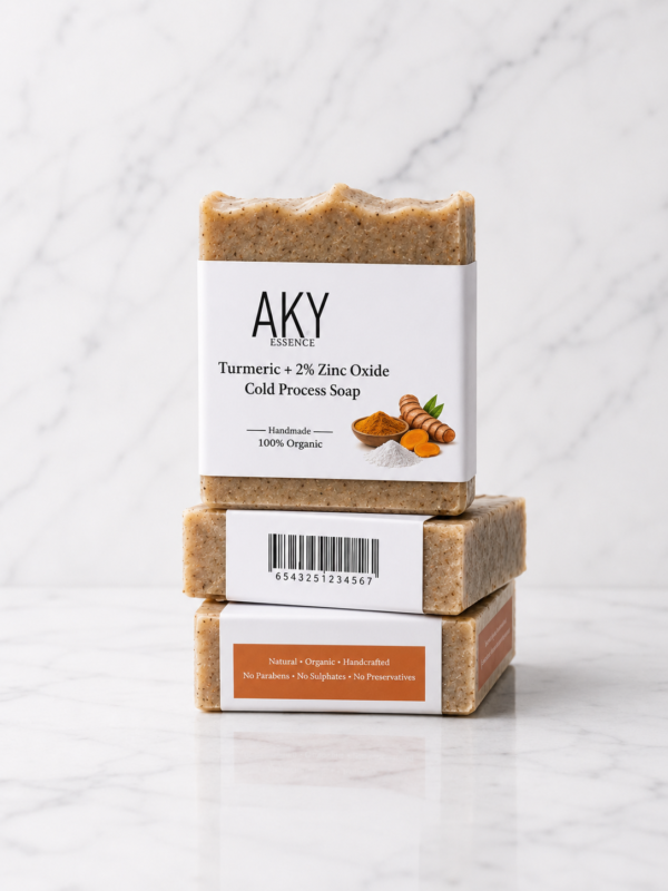 Turmeric + 2% Zinc OxideCold process soap